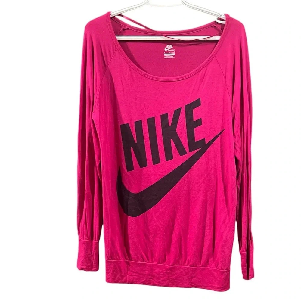 Nike Hot Pink Dri-Fit Long Sleeve Top – Size Medium 💖